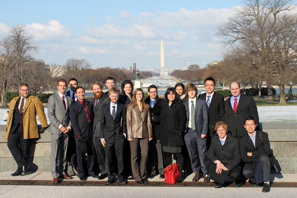 Dan Rothenberg (fourth from left) with students in MIT's Science Policy Initiative on the national mall.