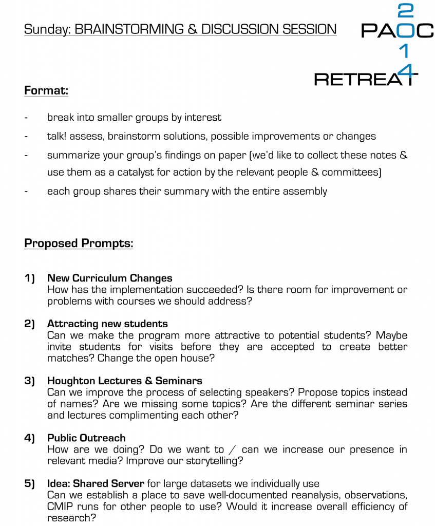 2014 PAOC Retreat Schedule2