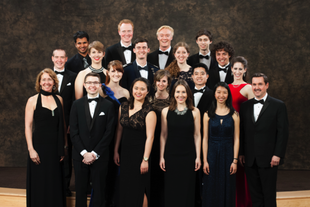 The Aviation Week Network’s 2017 “20 Twenties” winners were honored during an awards ceremony in March. MIT graduate students Kristen Railey (front row, fourth from left) and Alexander Feldstein (second row from bottom, first from left) were among the honorees (Photo: Chris Zimmer)