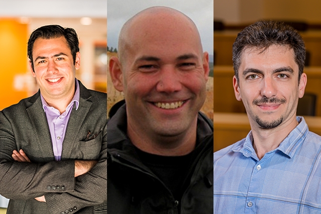 This spring's additions to the School of Science faculty: (left to right) Michael Halassa, Brent Minchew, and Alexander "Sasha" Rakhlin