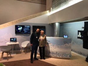 Illari and Saraceno in front of the Aerocene installation at the World Economic Forum Annual Meeting, Davos, Switzerland. (Credit: Lodovica Illari)