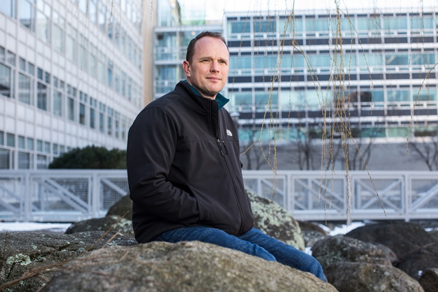 Oliver Jagoutz is a newly tenured associate professor of geology in MIT’s Department of Earth, Atmospheric and Planetary Sciences (EAPS). (Photo: Jake Belcher)